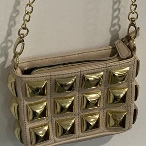 Betsey Johnson Gold Studded Style Crossbody Purse
